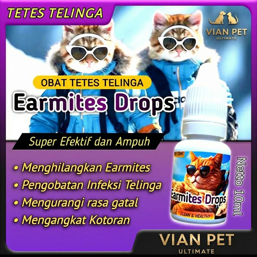 Obat Tetes Telinga Earmites Drops | Obat Kutu Telinga , Tungau, Infeksi, Gatal gatal dan Mengangkat 