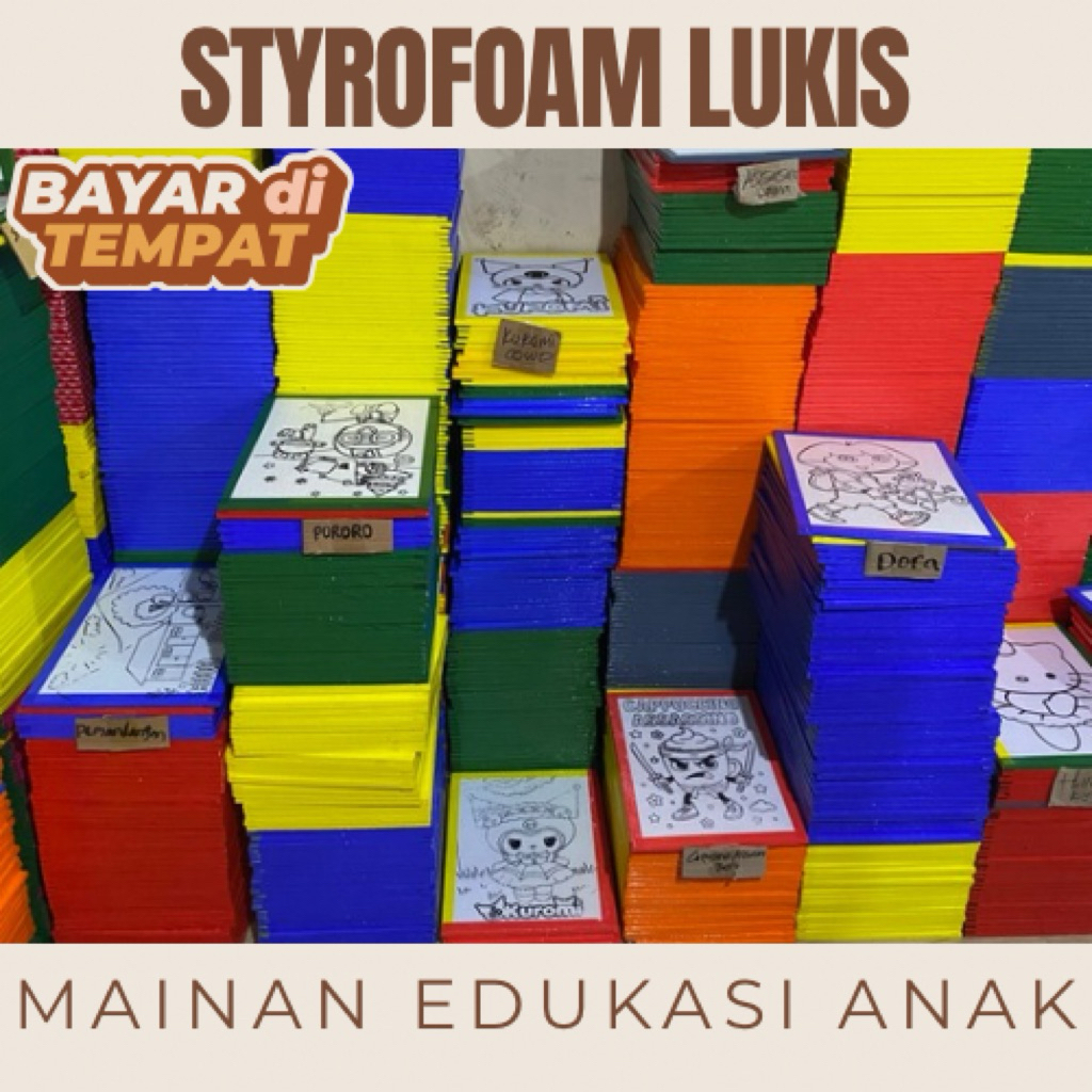 STYROFOAM LUKIS MEWARNAI MAINAN ANAK
