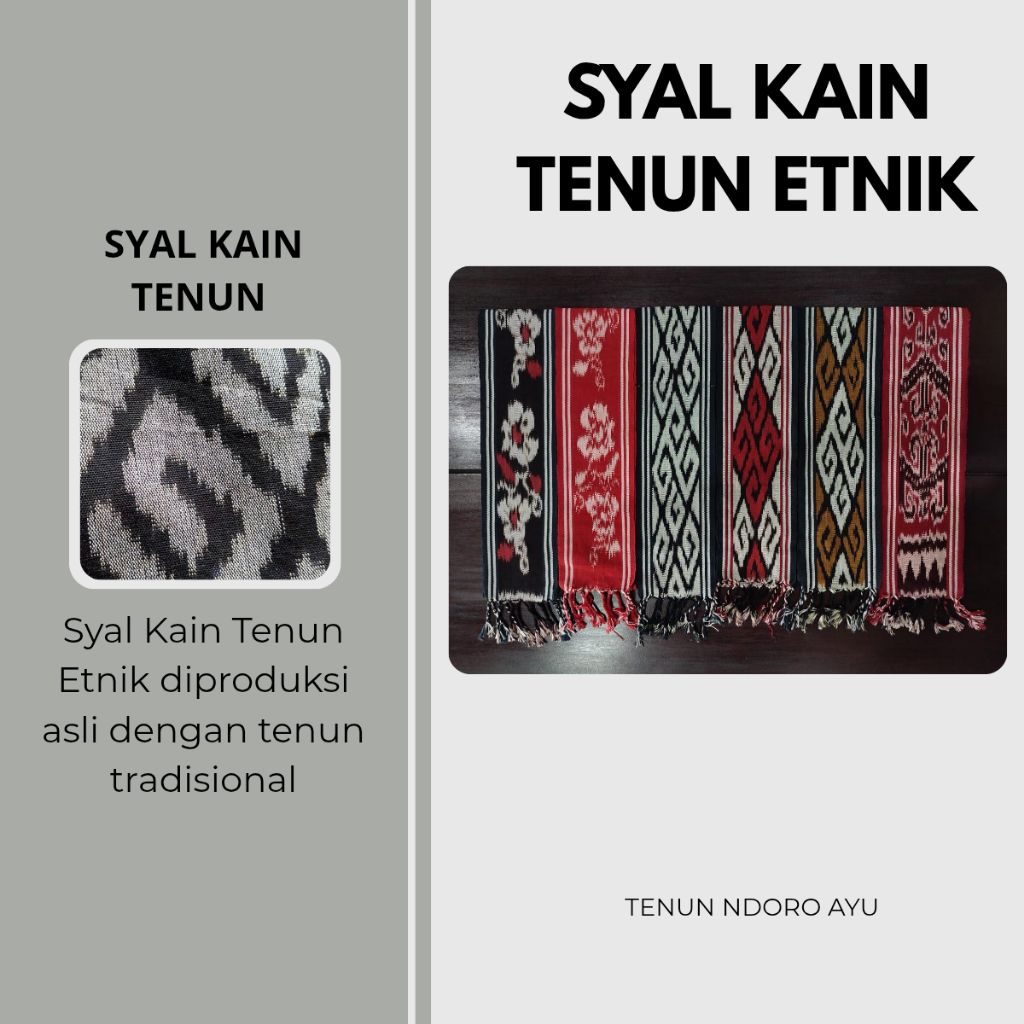 Syal Tenun Etnik Motif Etnik - Syal Tenun Motif NTT, Lombok, Toraja, Sumba, Papua, Dayak - Syal Etni