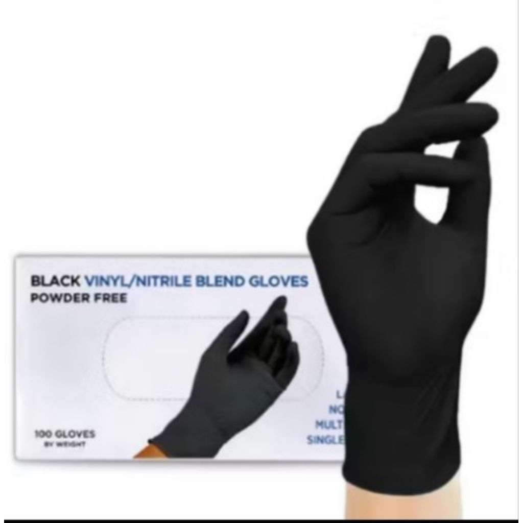 Sarung Tangan Pelindung Nitril Lateks 5 Pasang 10 Pcs Warna Hitam Putih Ungu