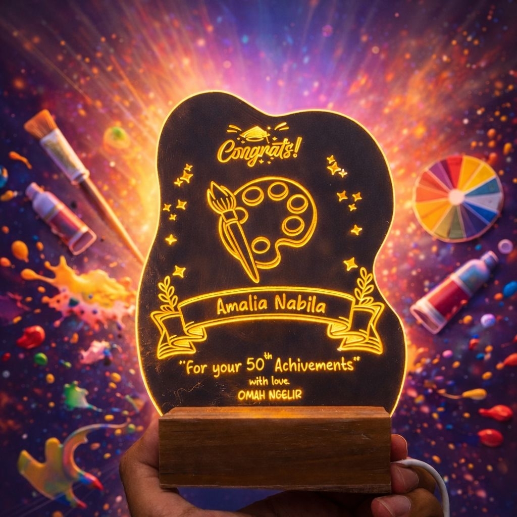 [3MM 1 HARI JADI] Lampu Akrilik Custom Wisuda Kado Wisuda Gift Wisuda Graduation Gift Kado Wisuda Un