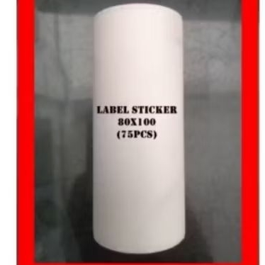 Kertas Label Sticker Barcode Thermal 80 x 100mm 1 line (75pcs) Kertas Label Thermal 80x100