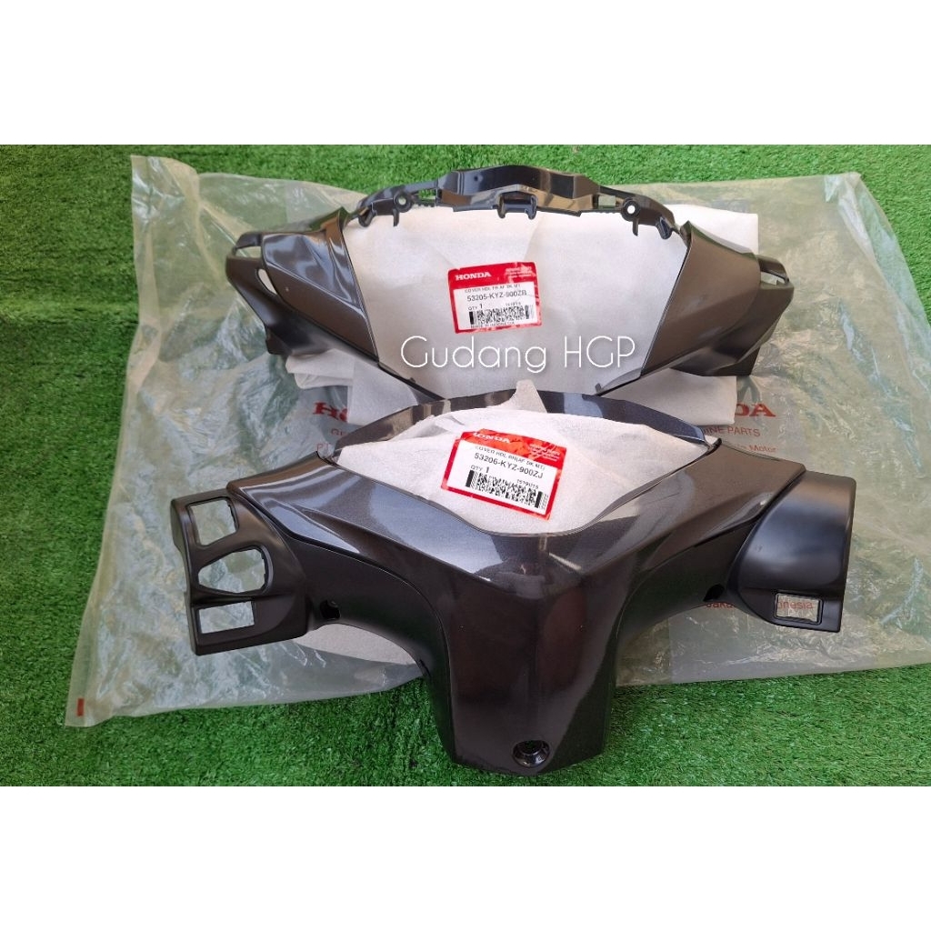 Cover Handle Fr & RR Black Metalic Batok Depan Belakang Supra X 125 Helm In 53205 53206-KYZ-900ZB/ZJ