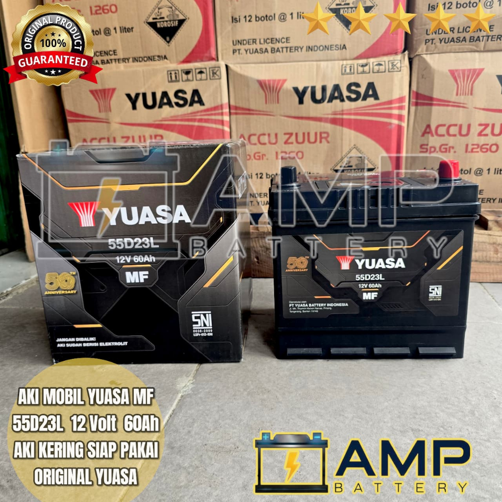 Aki Kijang Innova, Voxy Fortuner Bensin Yuasa 55D23L Aki Kering 60Ah Original