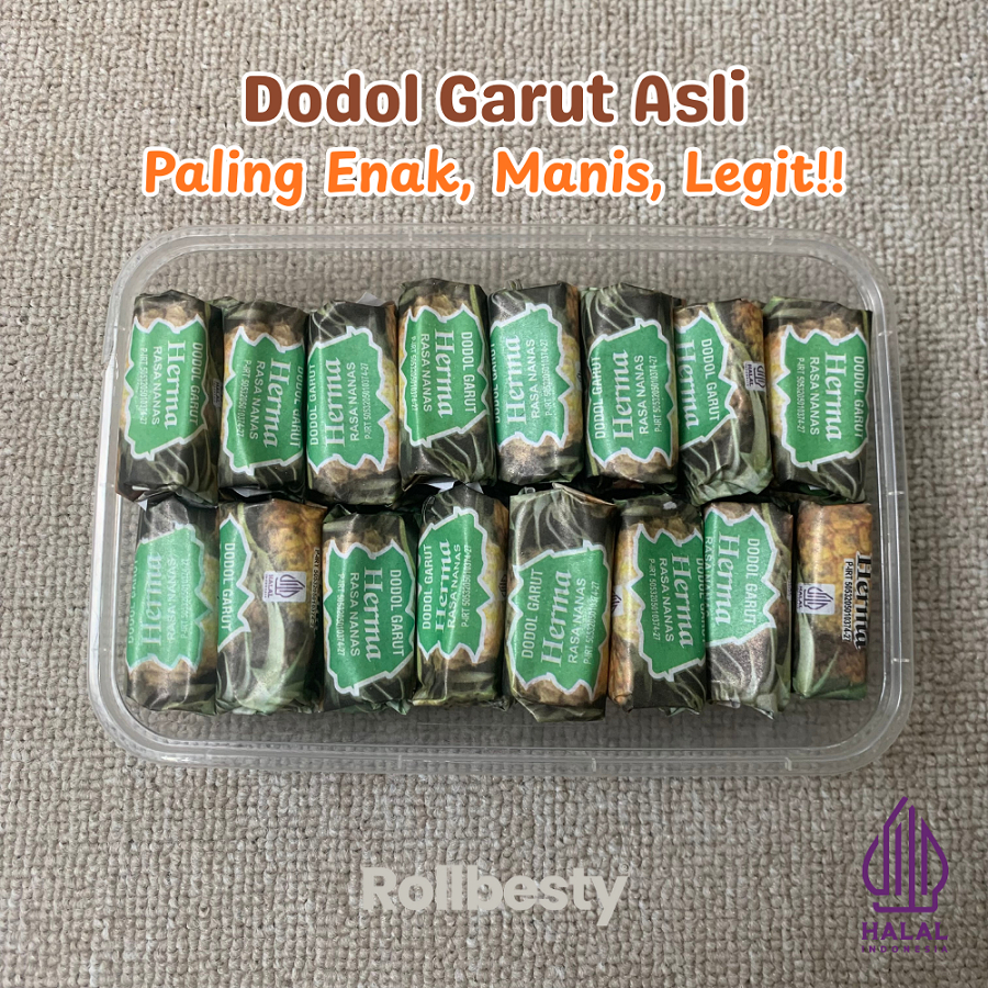 Rollbesty Dodol Garut Asli Rasa Nanas 500gr Halal Tanpa Pengawet Manis Legit Kualitas Super