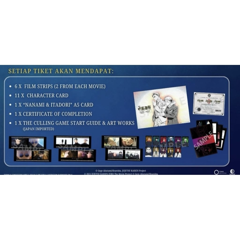 CGV x Jujutsu Kaisen Movie Marathon Merchandise Complete Set Collectible Card Visual Card Artbook Ce