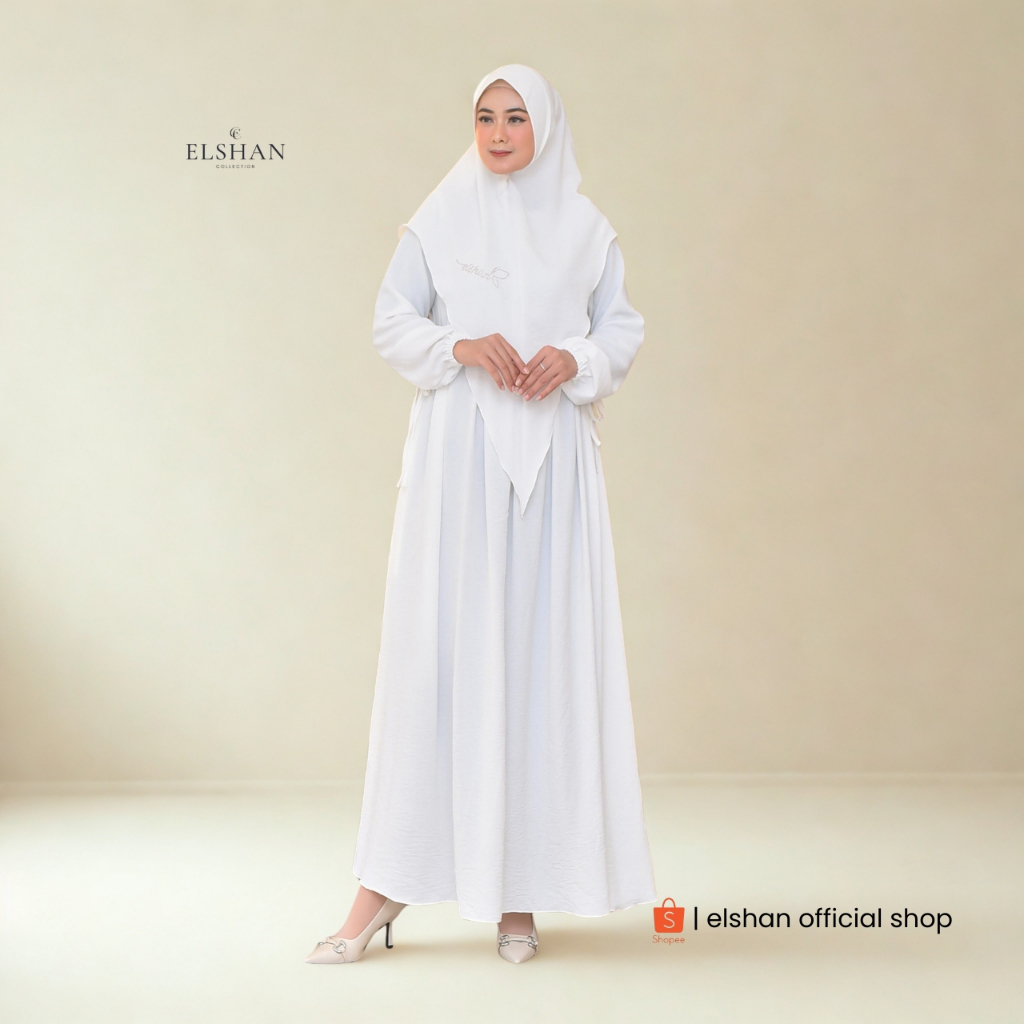 Elshan - Gamis Syari Set Hijab Crinkle Airflow Elziva
