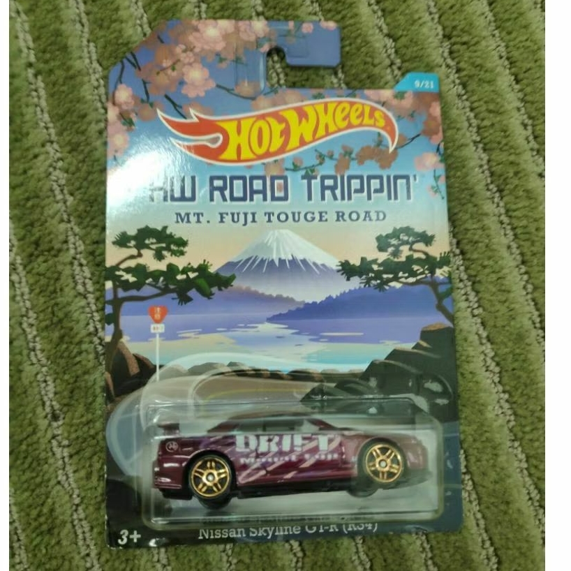 hot wheels 2014 road trippin Nissan skyline GT-R r34 purple US card langka rare vhtf bkn tomica r32 