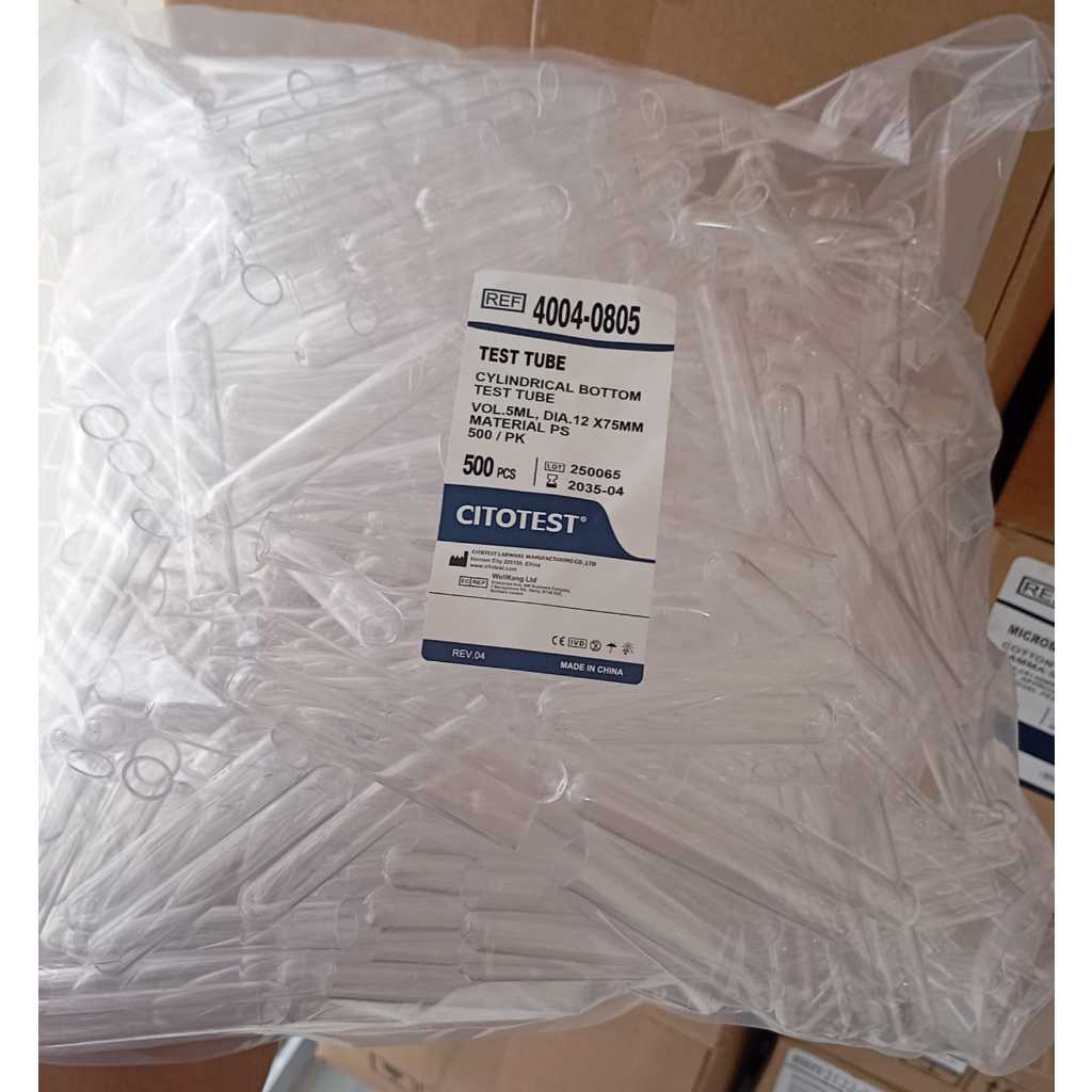 Test Tube 12x75 PS Citotest / Tabung Reaksi PS (Plastik)