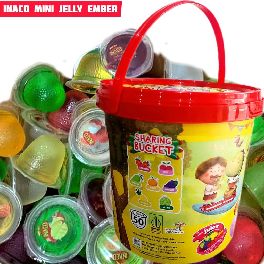 Jelly Mini Inaco Ember Isi 50 Pcs Agar Puding Nata De Coco