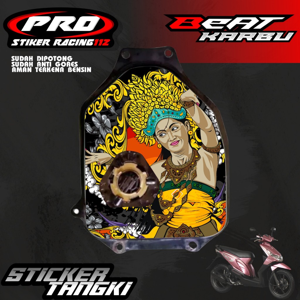 STIKER TANGKI BEAT KARBU STIKER TANGKI BENSIN MOTOR BEAT KARBU WATERPROF