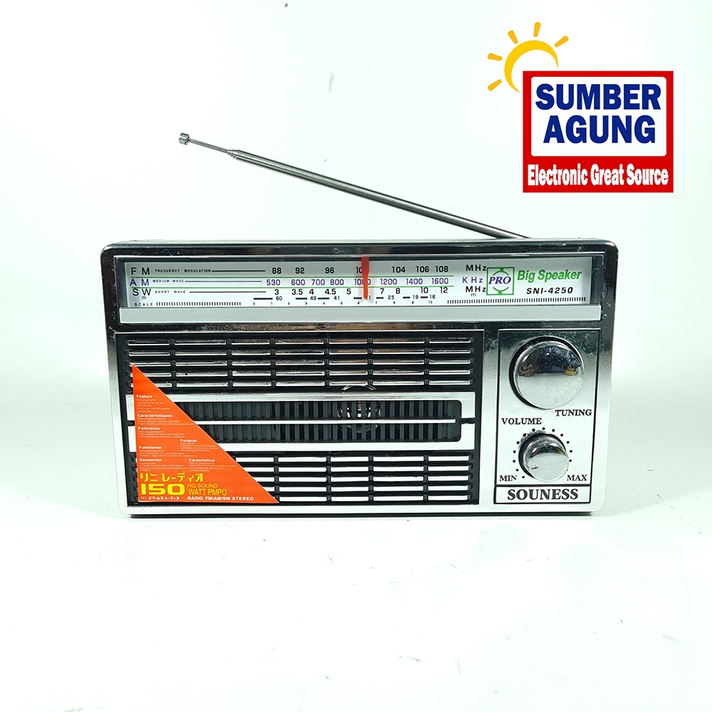 INTERNATIONAL RADIO F4250 F-4250 Portable AC DC Listrik Baterai Jadul Radio Fm Am Sw Dilegkapi CD Pl