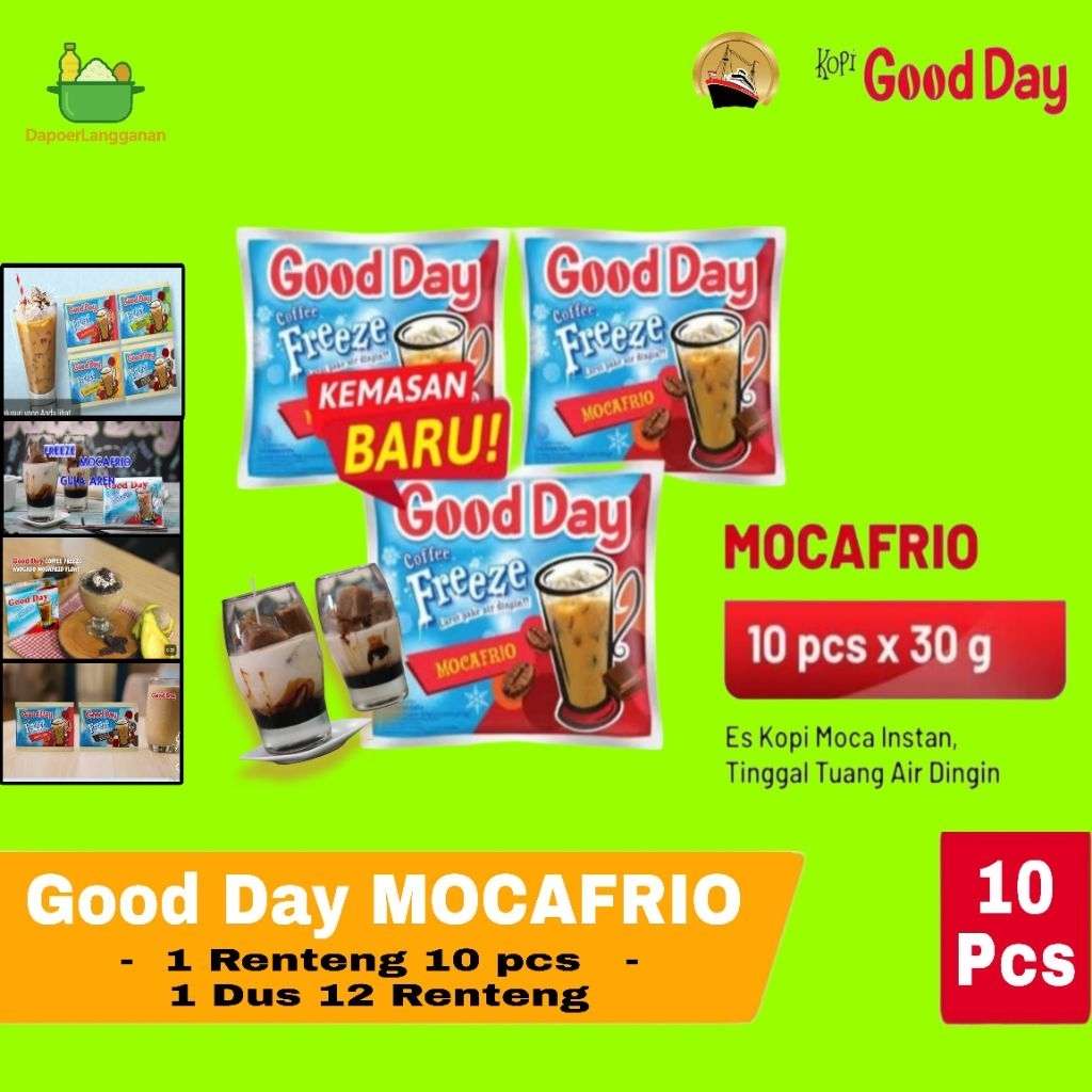 Good Day Freeze Mocafrio 1 Renteng Isi 10 Sachet Kopi Instan Dingin Mocca Segar