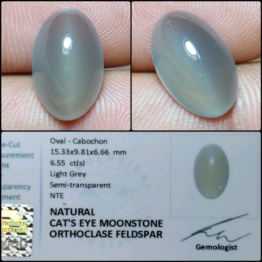 Natural Cat Eye Moonstone Orthoclase Feldspar Crystal Gems Batu Permata Mata Kucing Asli