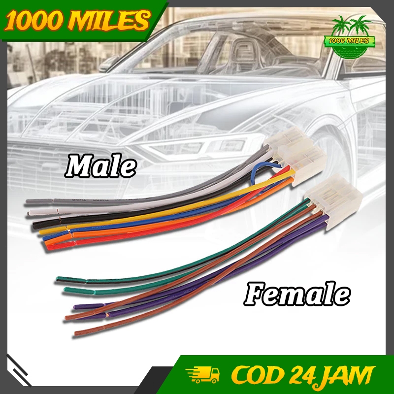 Stek Audio Mobil Male Female Original Universal Untuk Kabel Cd Speaker Motor Dan Audio Rumah