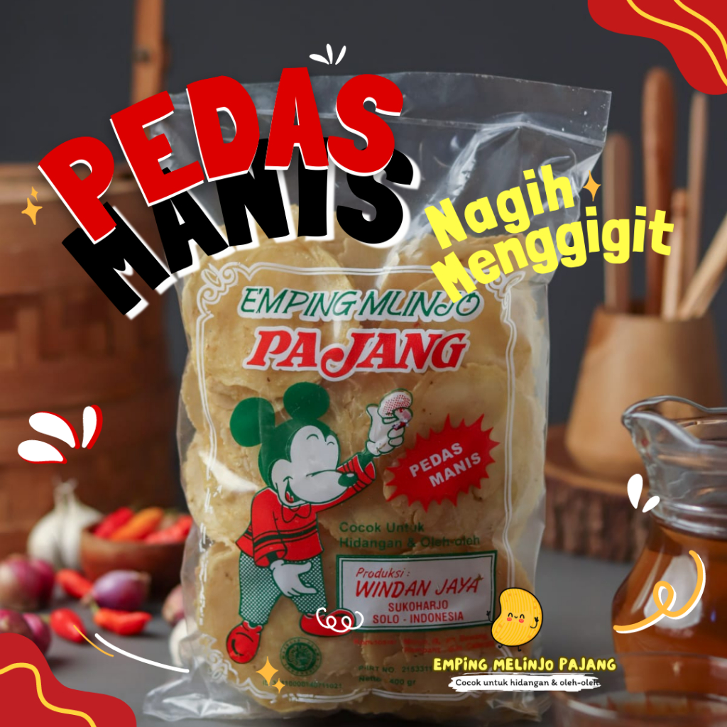 Emping Melinjo Pedas Manis Mentah 1 KG Pajang Solo