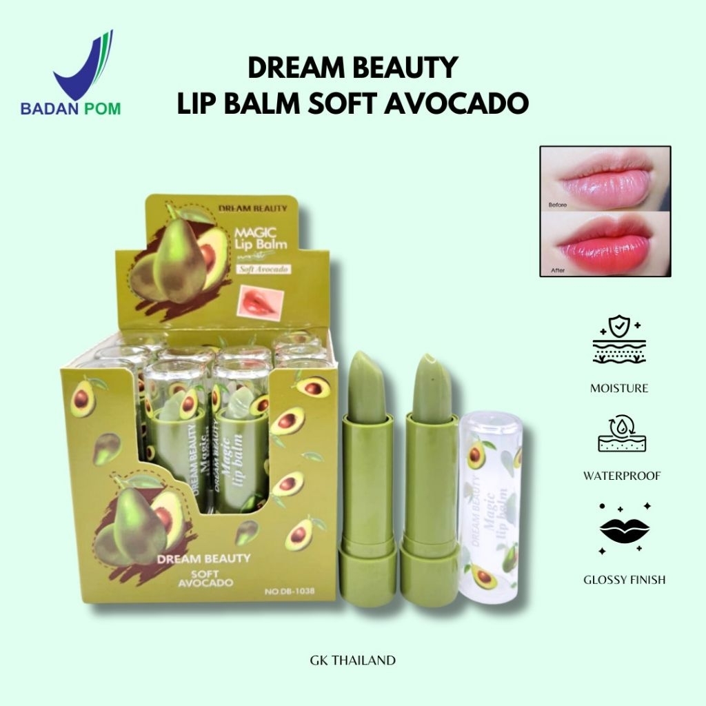 LIP BALM SOFT AVOCADO & PEACH SODA DREAM BEAUTY BPOM 12 PCS