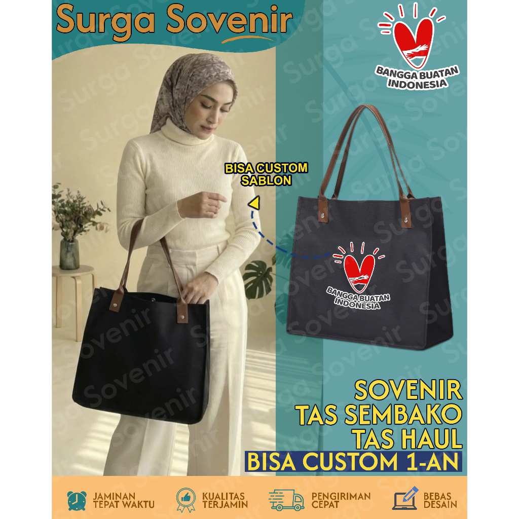 SURGA SOVENIR - TOTEBAG SEMBAKO BESAR - TAS HAUL - TAS SEMBAKO - TAS SEMINAR - CUSTOM SABLON