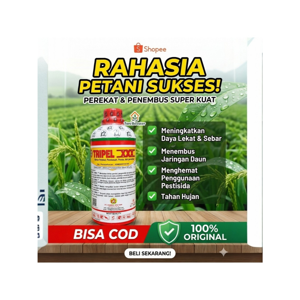 Tripel X Perekat Penembus Perata 1Liter - Lem Pestisida Anti Hujan & Irit Obat