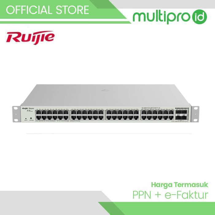 Ruijie RG-NBS3100-48GT4SFP-P-V2 48 Port Gigabit Layer 2 Cloud Managed PoE+ Switch, with 4 x SFP port