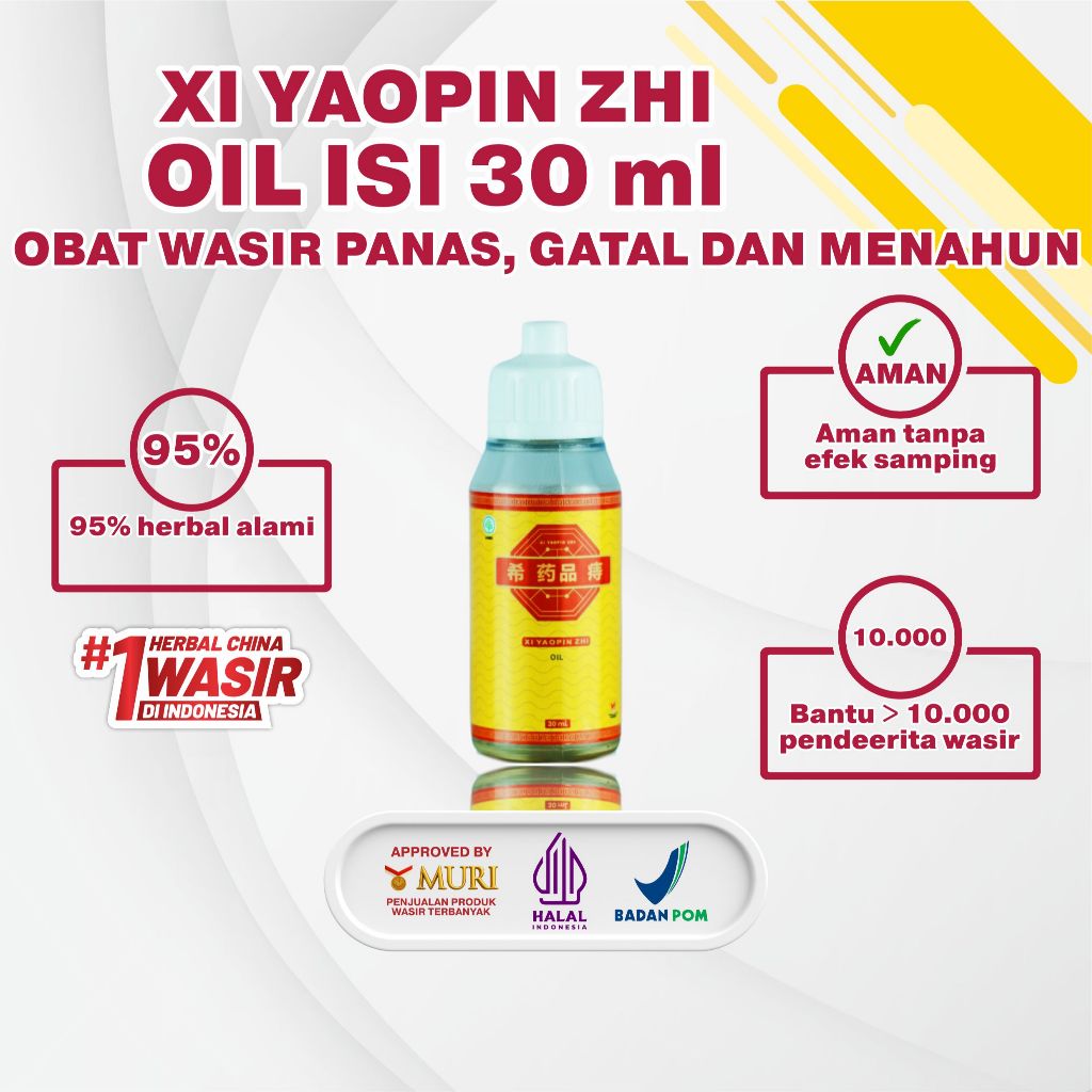 Xi Yaopin Zhi Oil Herbal – Minyak Oles Ambeien Luar untuk Redakan Bengkak & Nyeri