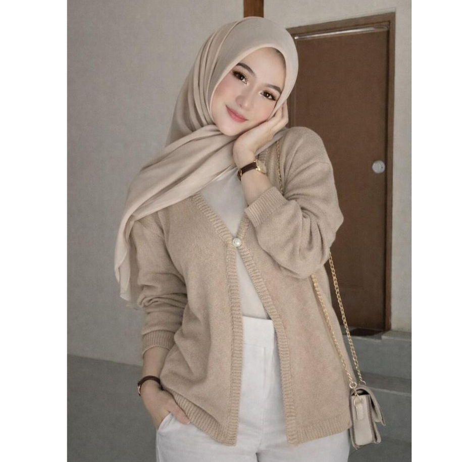 Manja Cardi / Crop Cardigan Rajut Kancing Satu Semi Crop Allsize