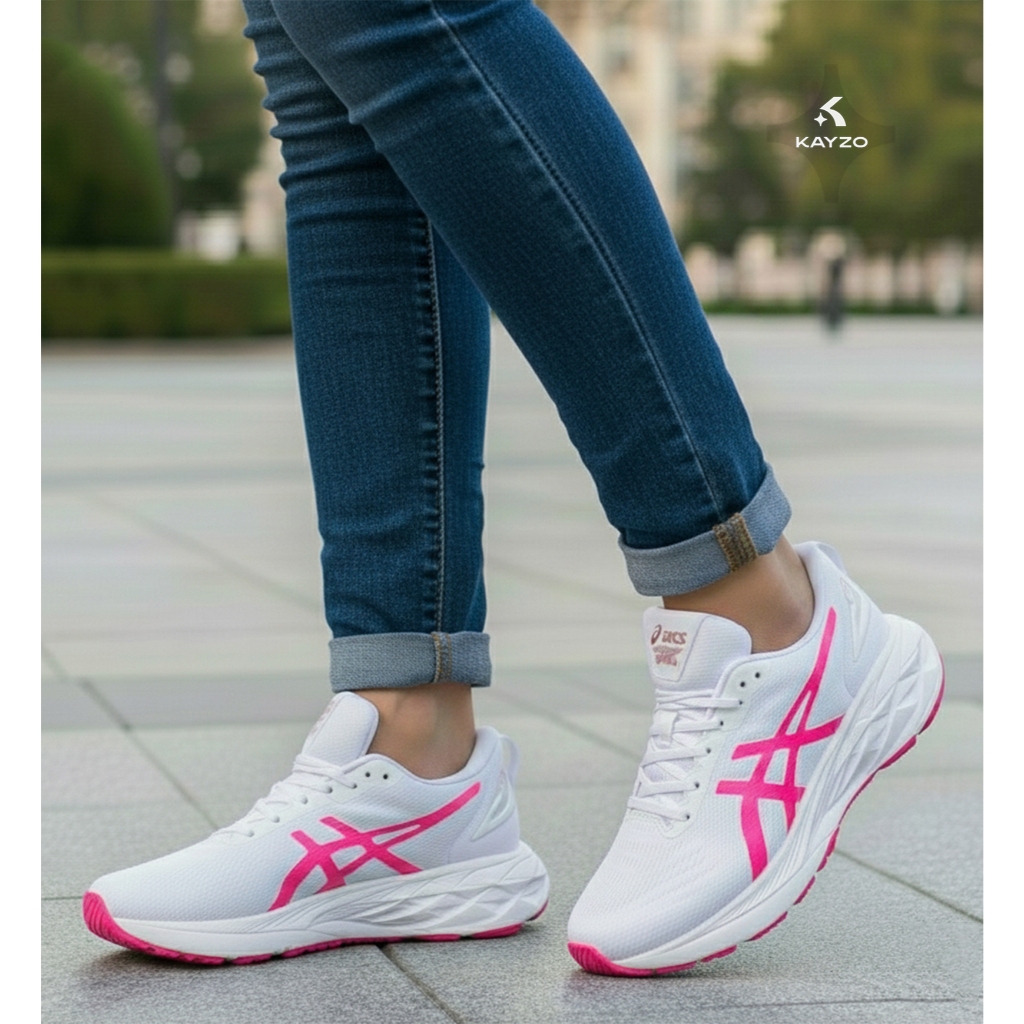 Sepatu Olahraga Volly Wanita Asics Putih Pink Nyaman & Ringan