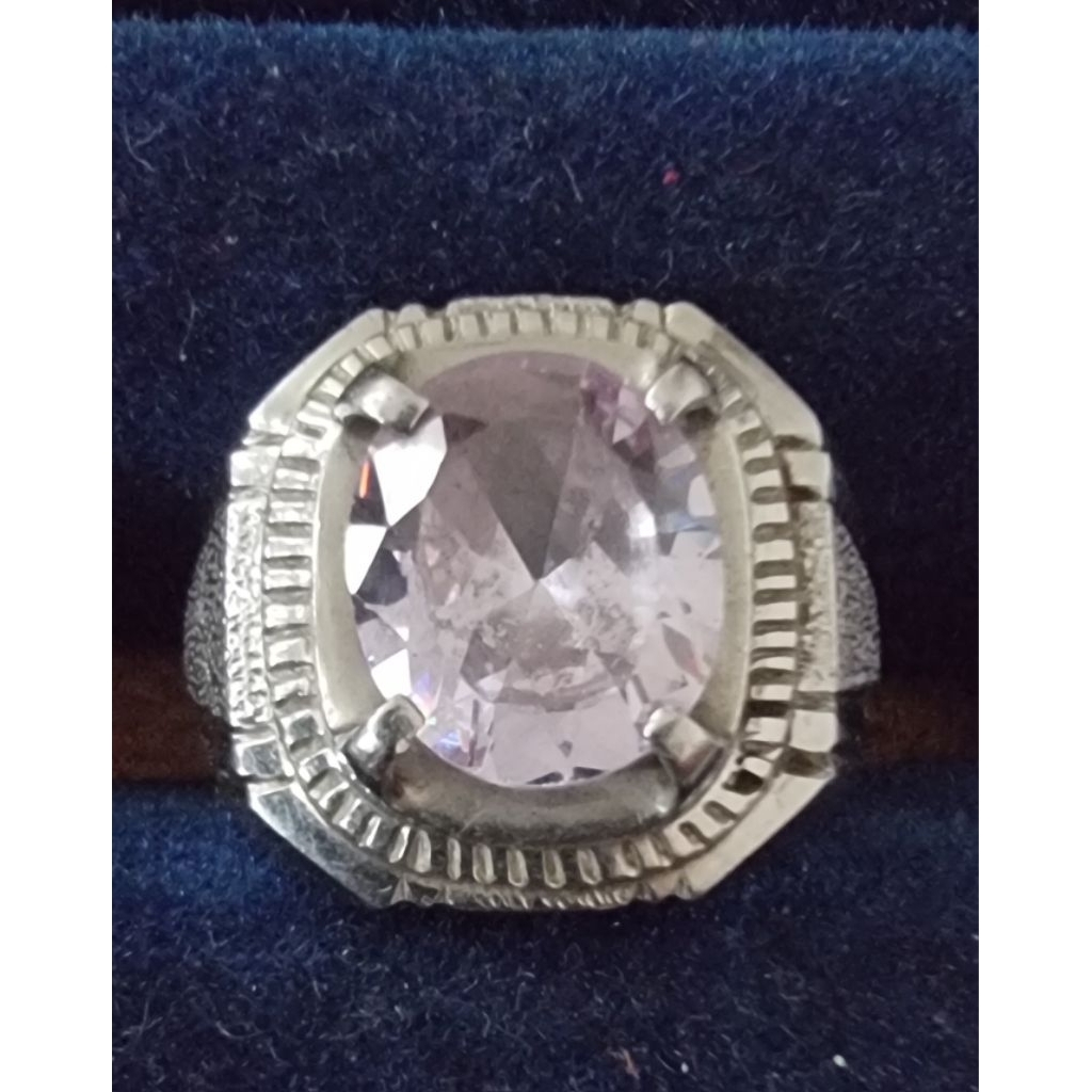 Cincin Batu Kecubung Es (Amethyst)