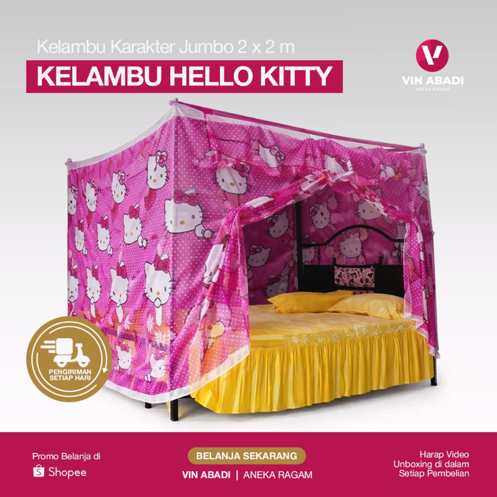 Kelambu Karakter / Kelambu No 1 / Kelambu Hello Kitty / Jumbo