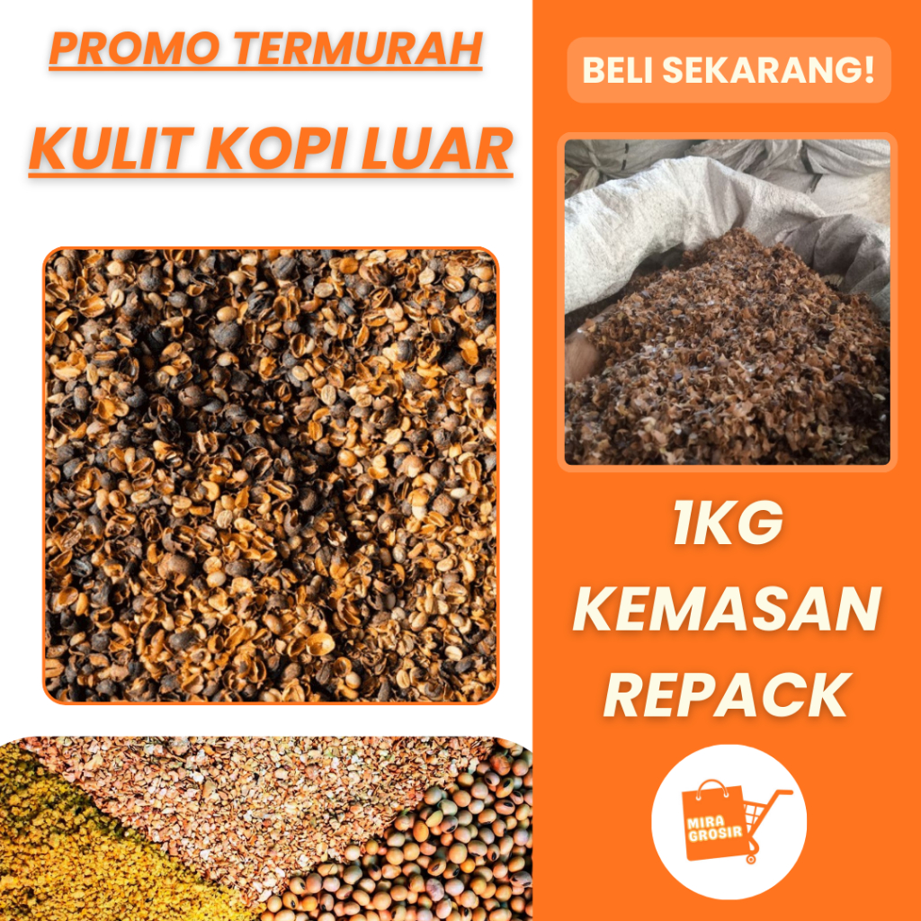 Kulit Luar Kopi Kemasan Repack 1kg Bahan Pakan Ternak