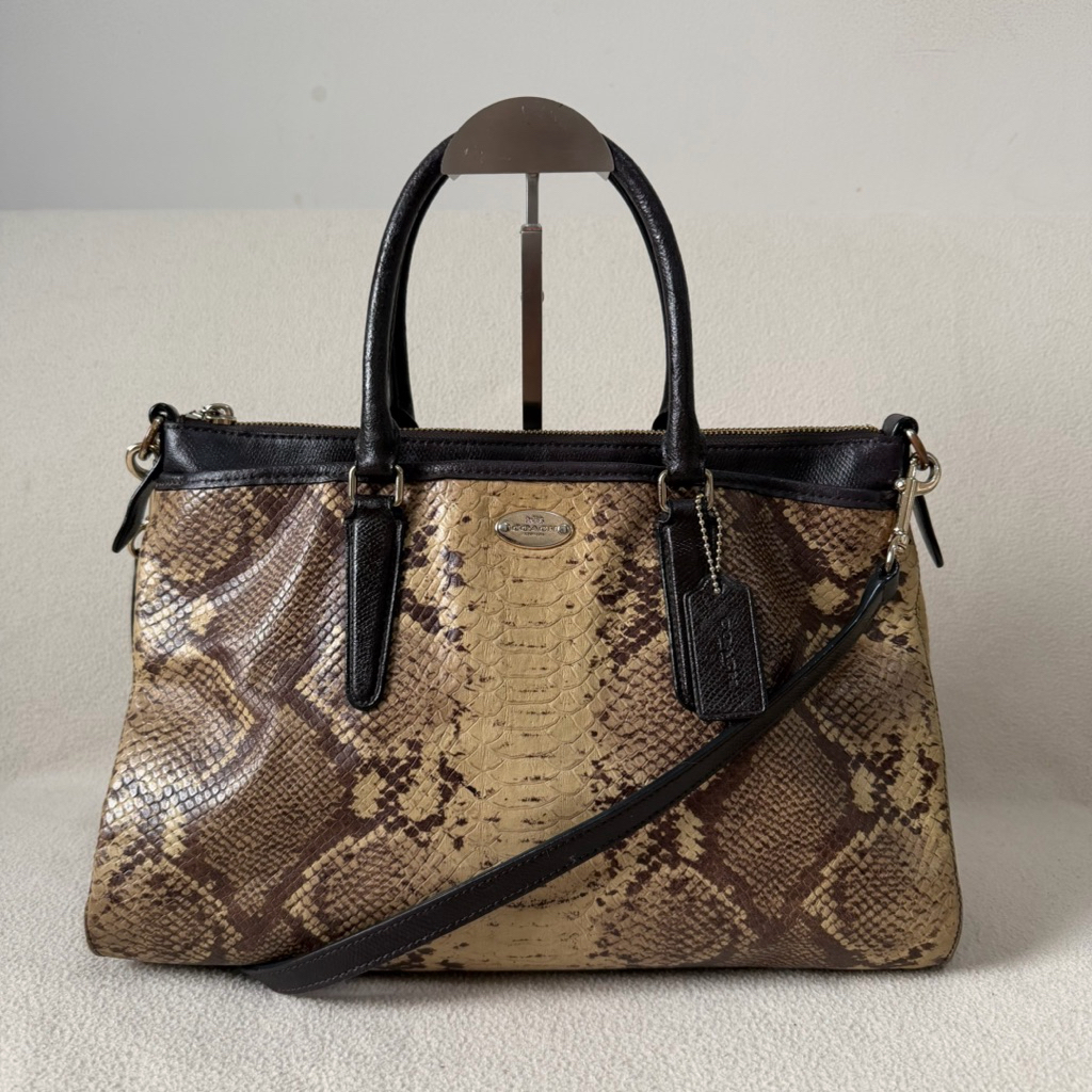 COC Authentic - Python Embossed Leather And Leather Morgan Tote