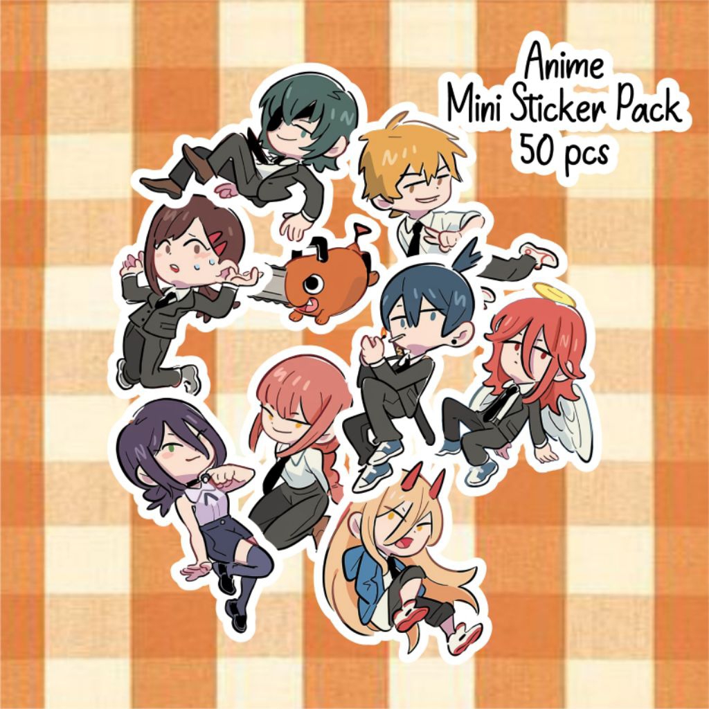 Mini Sticker Pack Anime 50 pcs Avatar Kpop Demon Hunter Huntrix Saja Boys Chainsawman Spy x Family  
