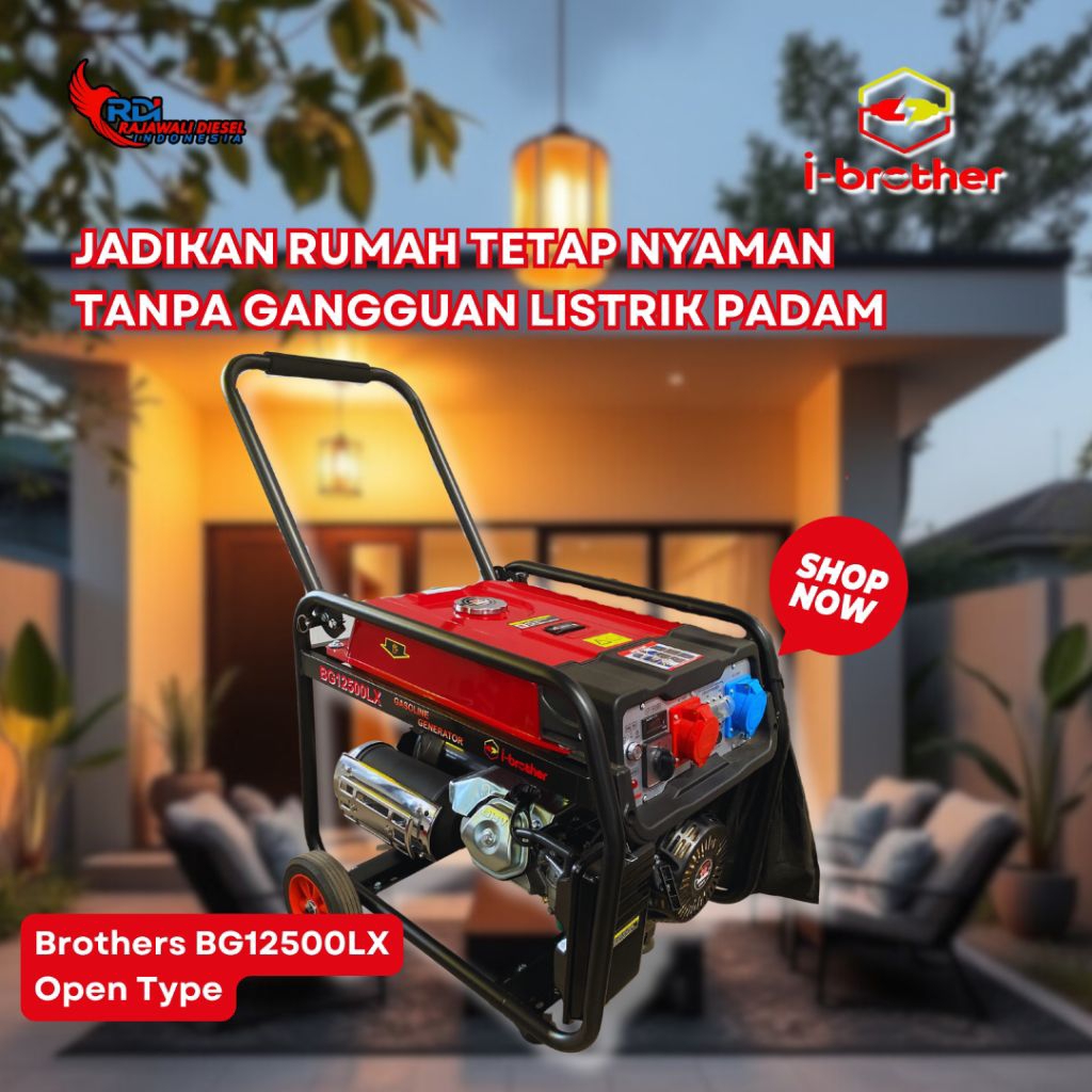 GENSET 8500 WATT 3 PHASE BROTHERS BG12500LX OPEN TYPE