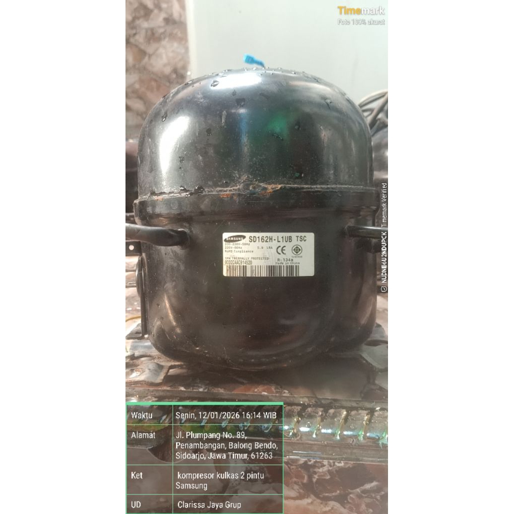 kompresor kulkas 2 pintu samsung sd162h