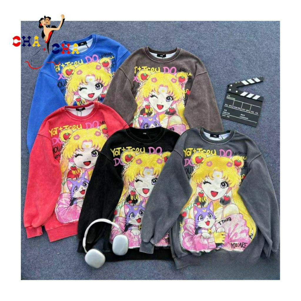 CHASHOP - ATASAN SWEATER MOTIF MINNIE POLKA , MK BIG , SAILOR MOON & MK BLINK /  ATASAN IMPORT KAOS 