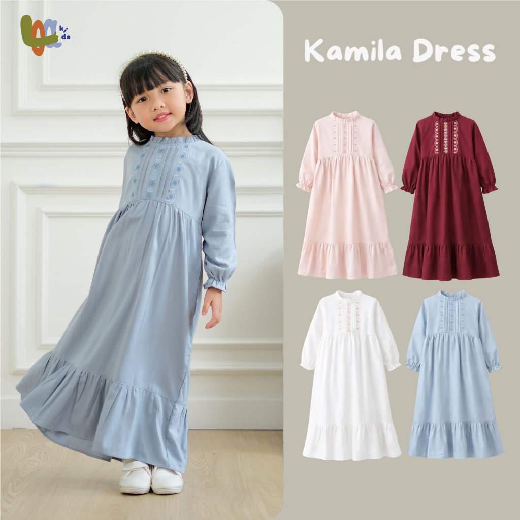 LOA STUDIOS Kids -  Kamila Dress Anak Gamis Anak Perempuan Raya Collection Kamila Gamis