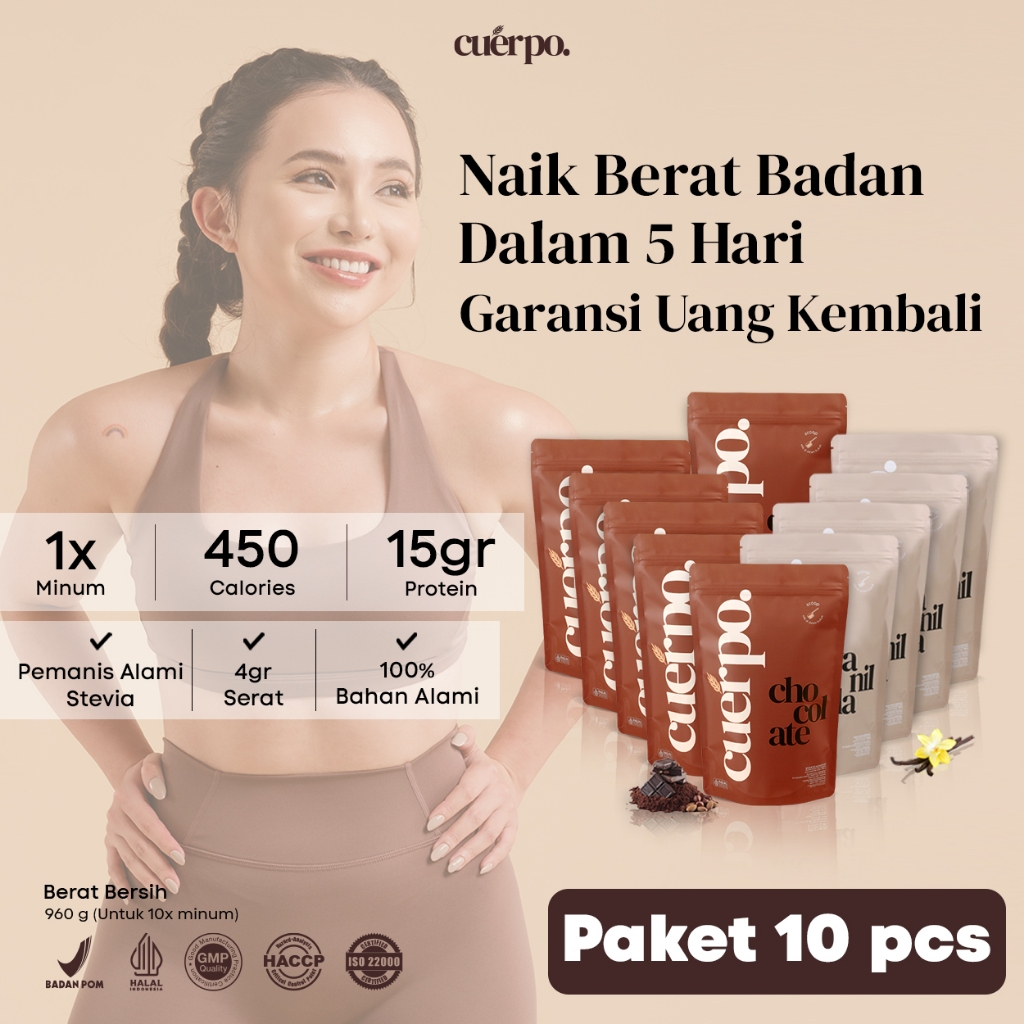 Cuerpo Susu Tinggi Kalori Dan Protein 960 Gram Bundling 10 Pouch