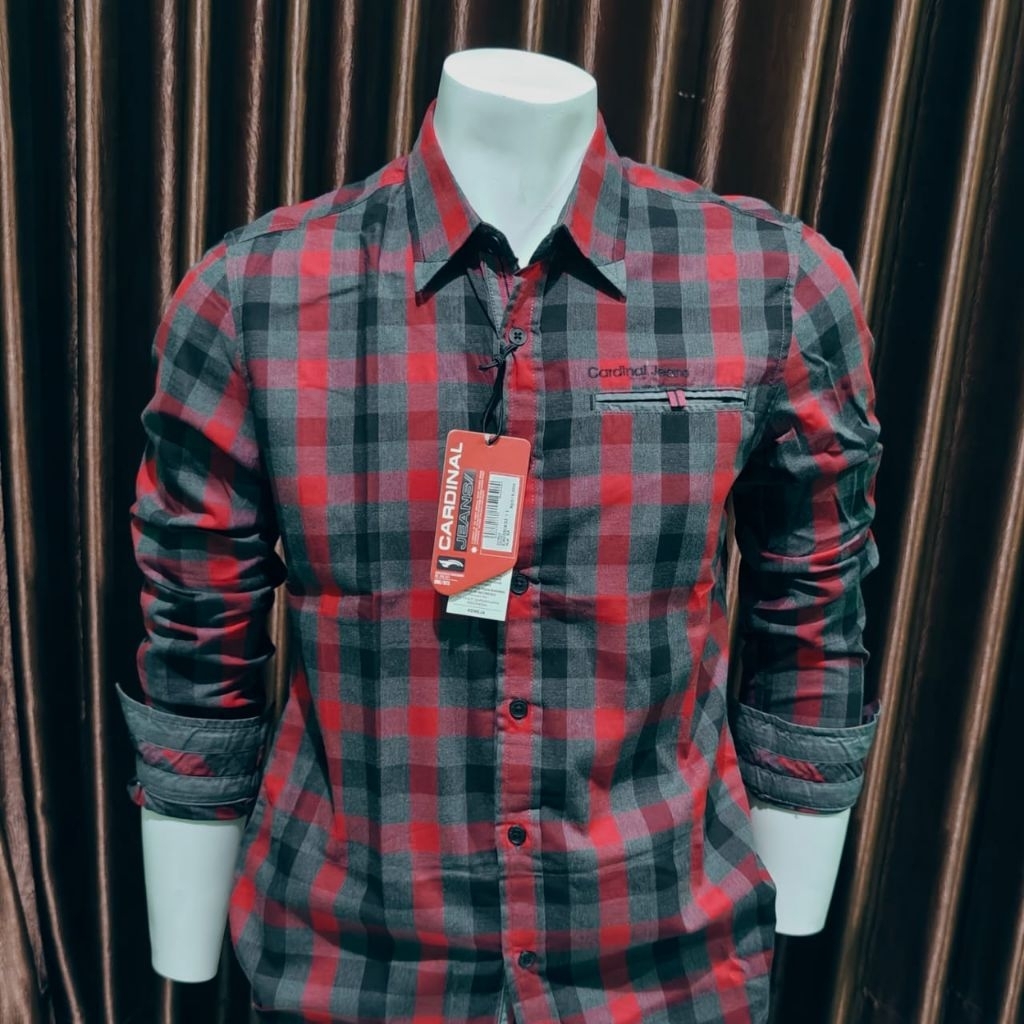 kemeja cardinal. jeans original lengan panjang