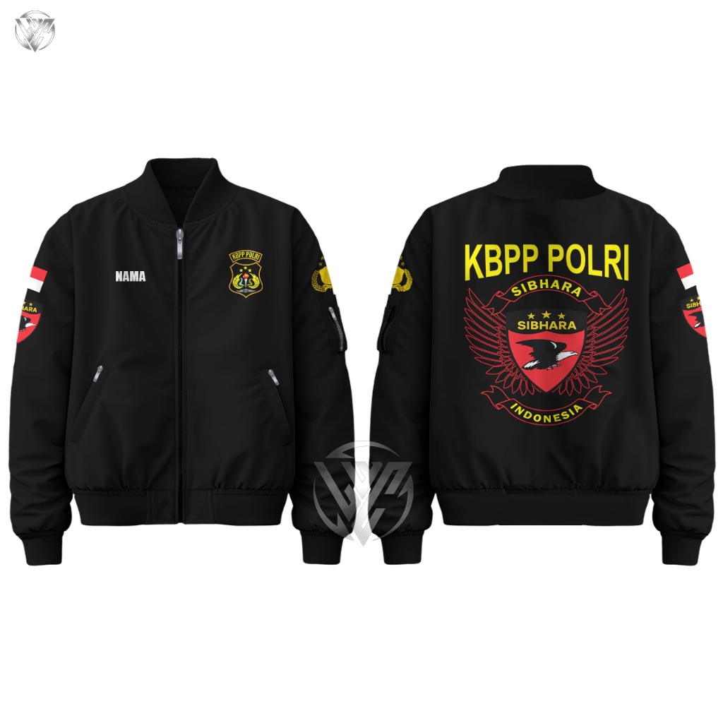 Jaket Bomber Waterprof Anti Air Premium Kbpp Polri Hitam
