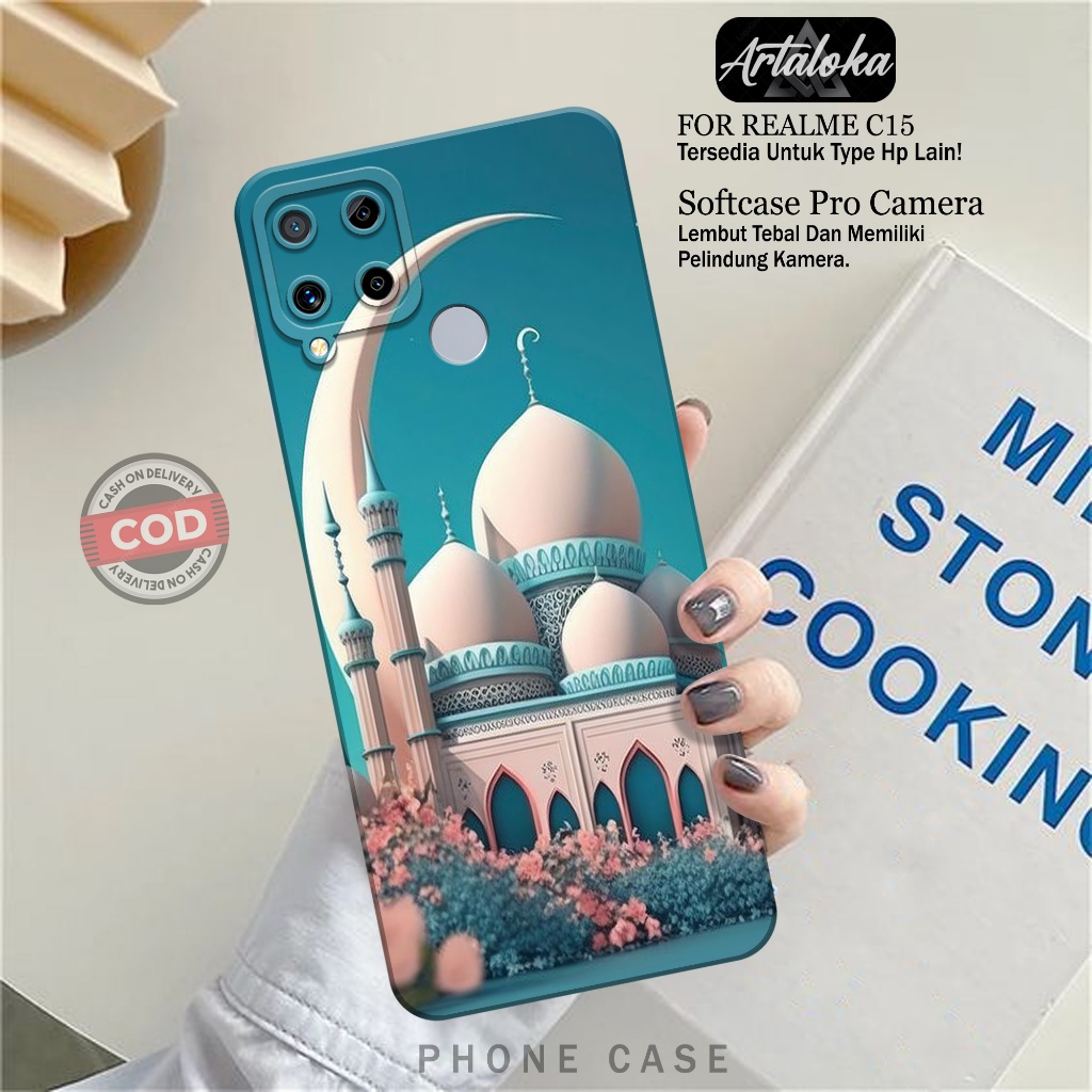Softcase Hp Realme C15 Fashion Case Masjid Case Realme C15 Silikon TPU Pro Camera Casing Realme C15 