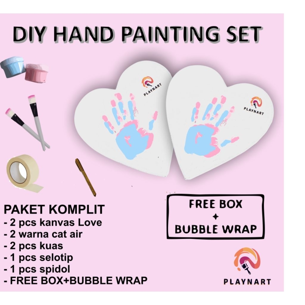 LOVE DIY HAND PAINTING KIT MELUKIS CAP TANGAN KANVAS