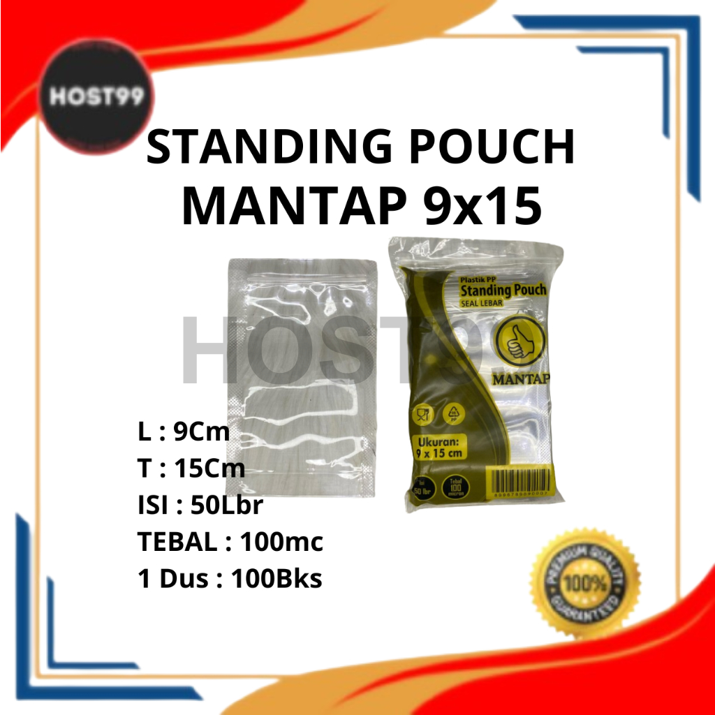 HPL STANDING POUCH 9X15 PP STANDING BERDIRI SEGEL ZIPLOCK MANTAP BKS