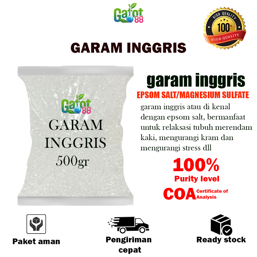 Garam Inggris 500gram / Magnesium Sulphate / Magnesium Sulfat / MgS041 / Garam Inggris Murah