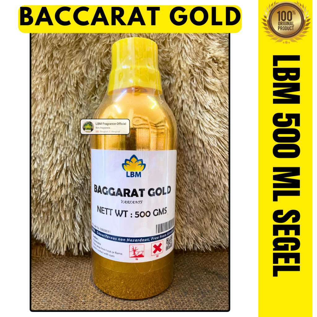 BACCARAT GOLD 500 ML SEGEL ALUMUNIUM BIBIT PARFUM LBM FRAGRANCE