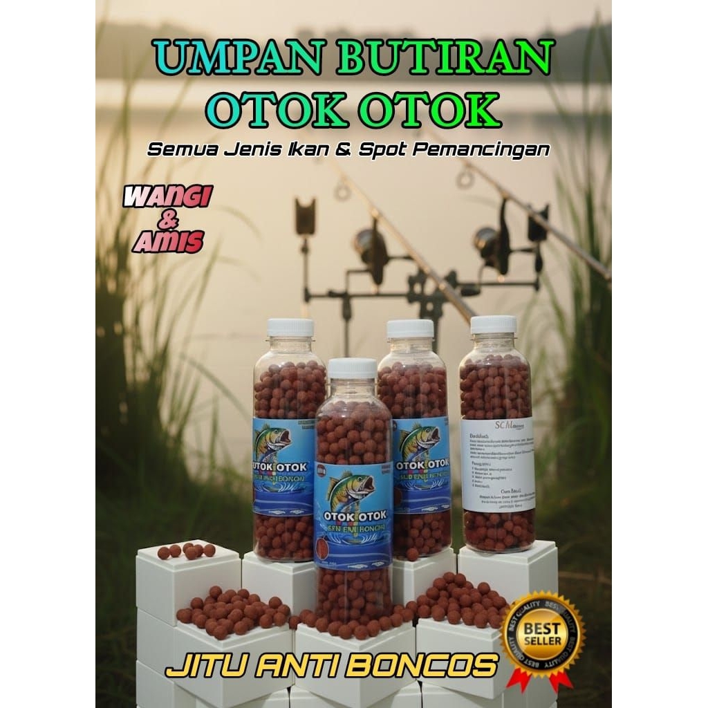 Umpan Pelet Butiran Merah Otok Otok Siap Pakai Anti Pecah, Aroma Awet, Tahan Lama