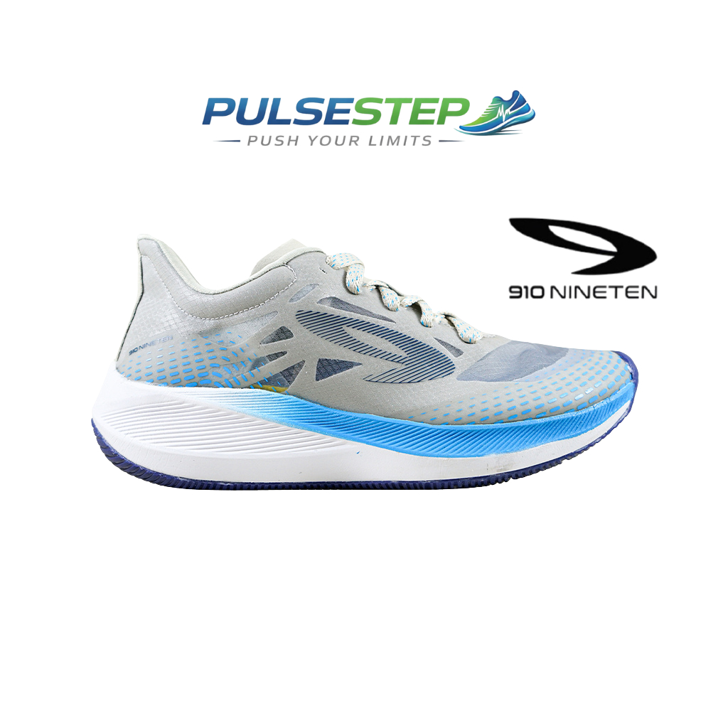 910 HAZE 1.5 ABU MUDA - Sepatu lari Haze 1.5 Abu-Muda/Putih/Biru 910 Nineten Original