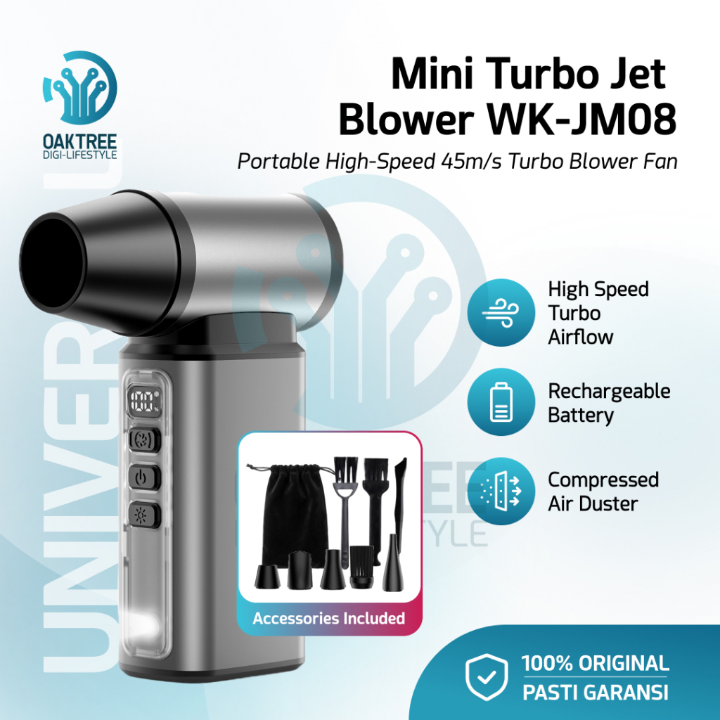 Oaktree WK-JM08 Mini Turbo Jet Fan Blower High Speed 45m/s Portable Fan Pembersih Komputer Kamera Fu
