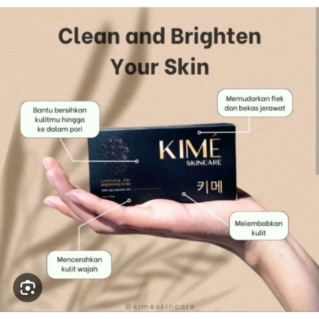 Kime Skincare Brightening Sabun Wajah isi 2 batang Sabun Hitam