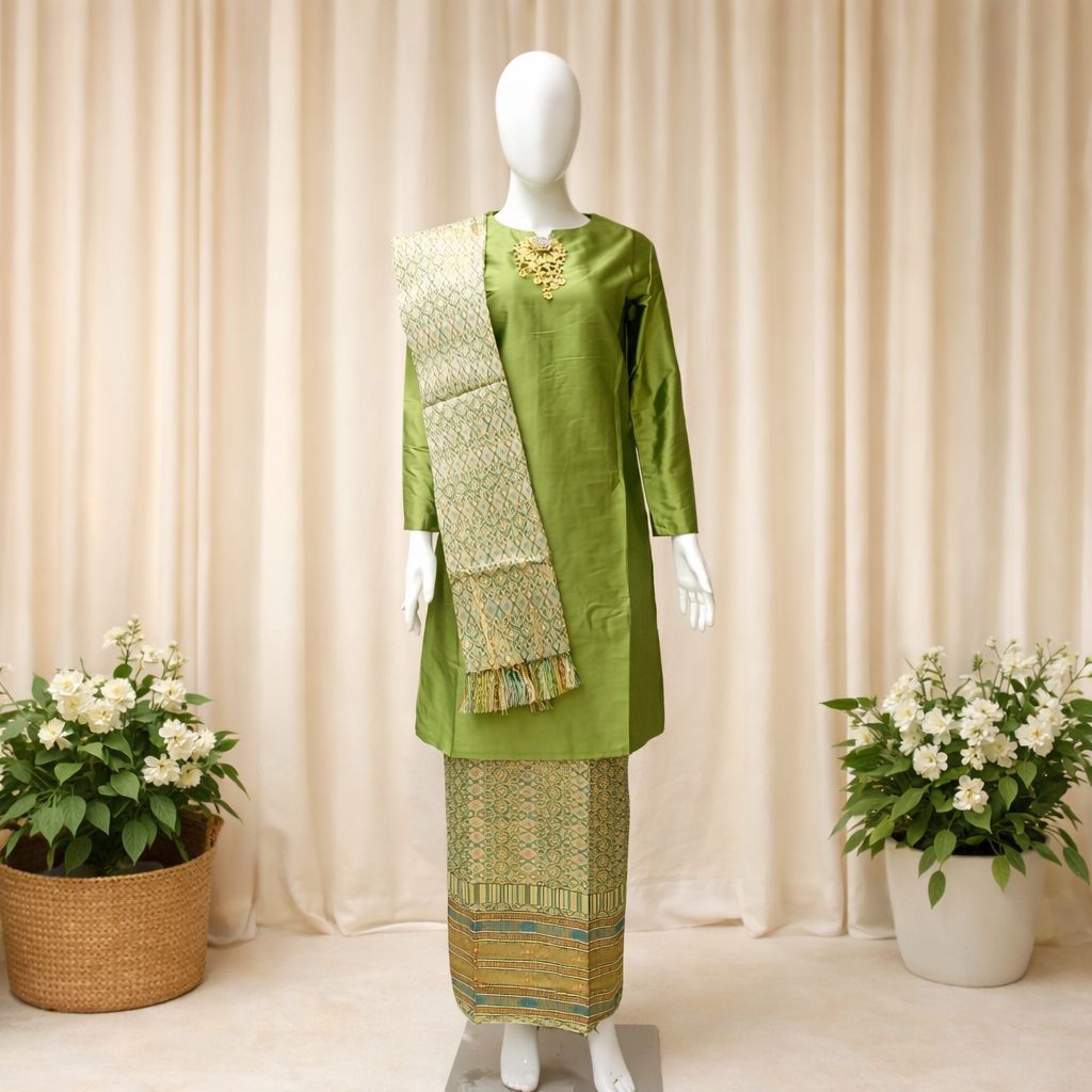 Baju Kurung Melayu Set //Baju kurung Dan Rok songket Kebaya//Setelan Baju kurung/Baju kurung Taffeta