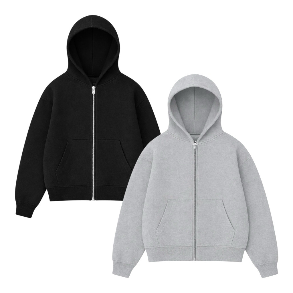 Zipper Hoodie Polos Cotton Fleece 330gsm